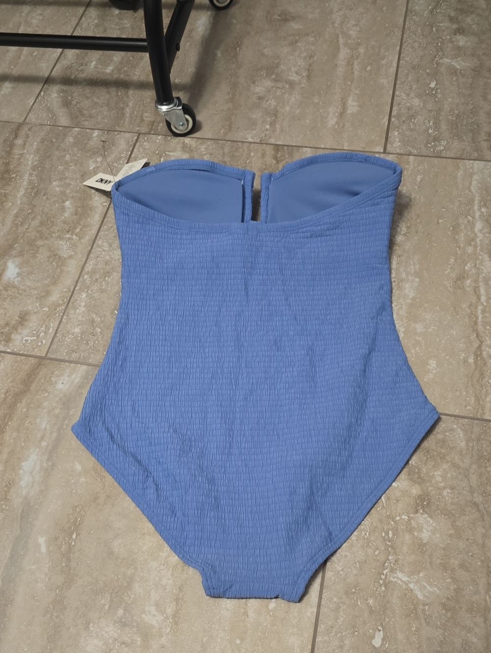 Dkny Strapless Blue One-Piece Swimsuit Sz Lg Nwt - Picture 4 of 6